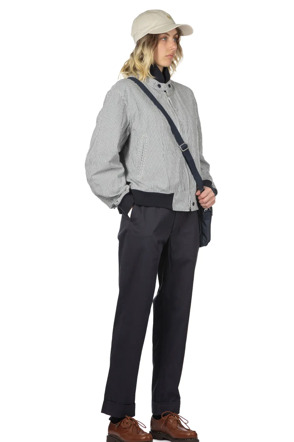 Outlet Engineered Garments LL Jacket - Navy Cotton Seersucker Stripe