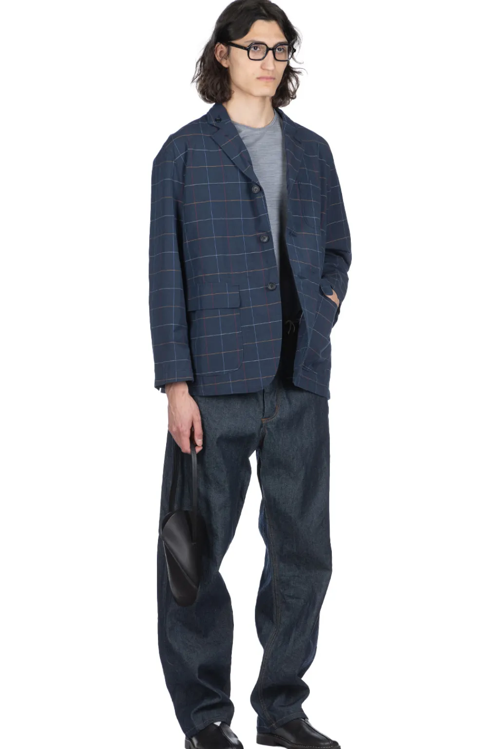 Outlet Engineered Garments Loiter Jacket - Navy CL Windowpane