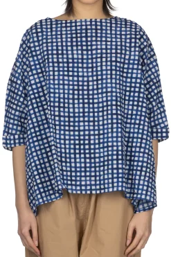 Online NARU Lone Ripple Check Shirt - Blue