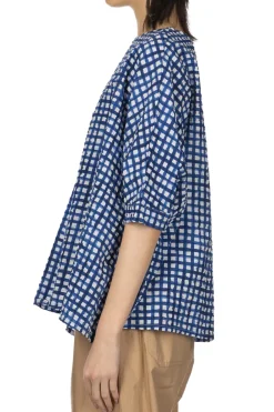 Online NARU Lone Ripple Check Shirt - Blue
