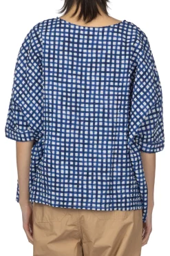 Online NARU Lone Ripple Check Shirt - Blue