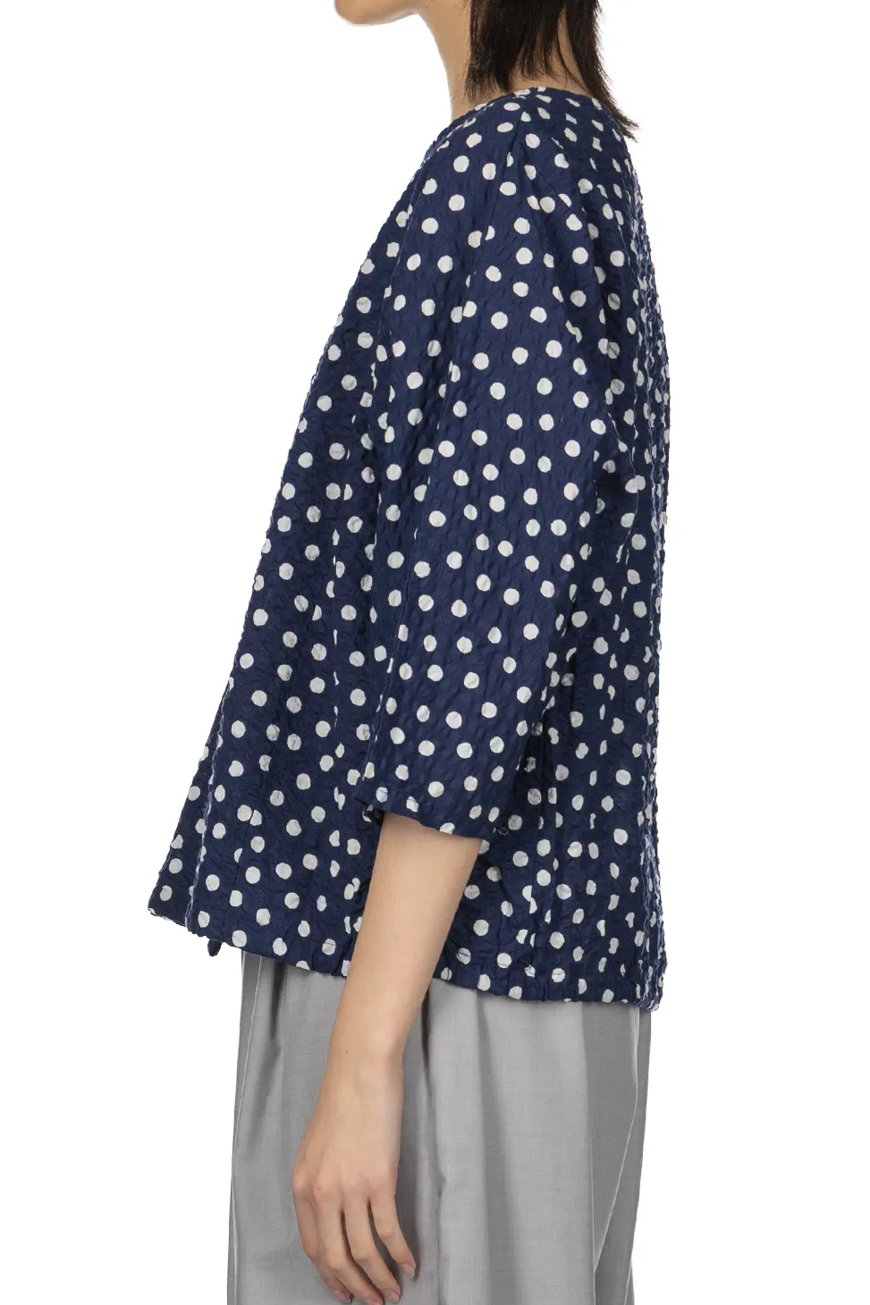 Online NARU Lone Ripple Dot Shirt - Navy x White