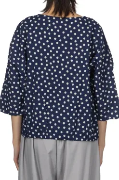 Online NARU Lone Ripple Dot Shirt - Navy x White
