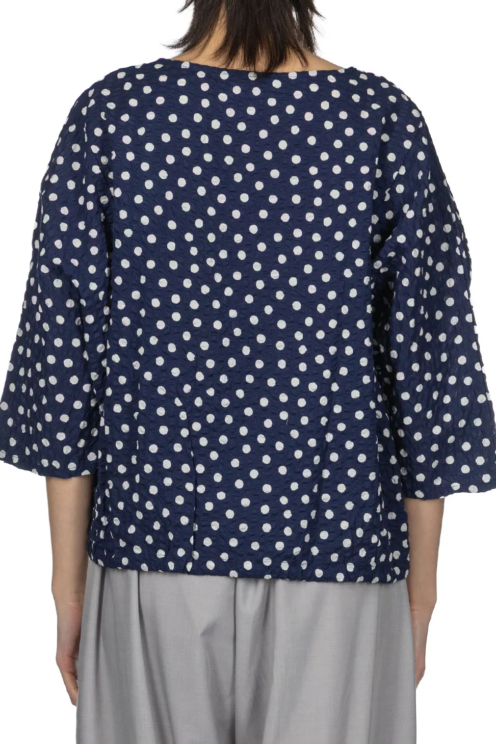 Online NARU Lone Ripple Dot Shirt - Navy x White