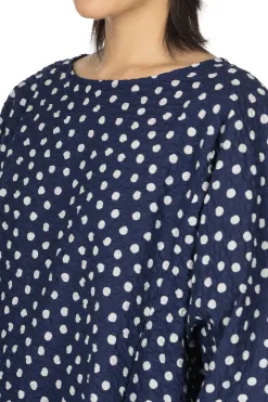 Online NARU Lone Ripple Dot Shirt - Navy x White
