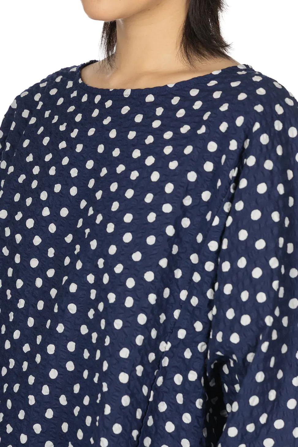 Online NARU Lone Ripple Dot Shirt - Navy x White