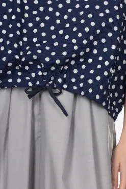 Online NARU Lone Ripple Dot Shirt - Navy x White