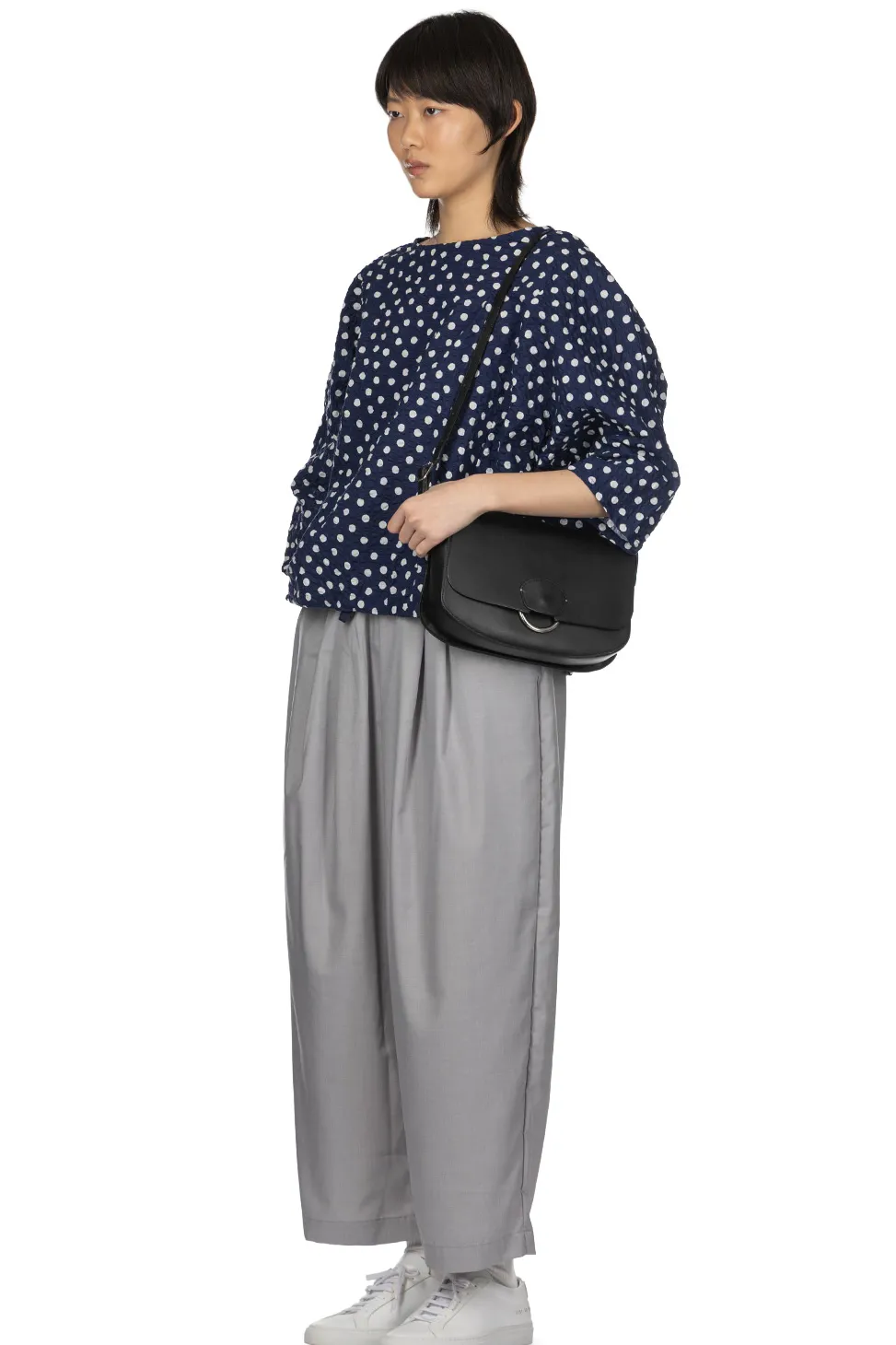 Online NARU Lone Ripple Dot Shirt - Navy x White