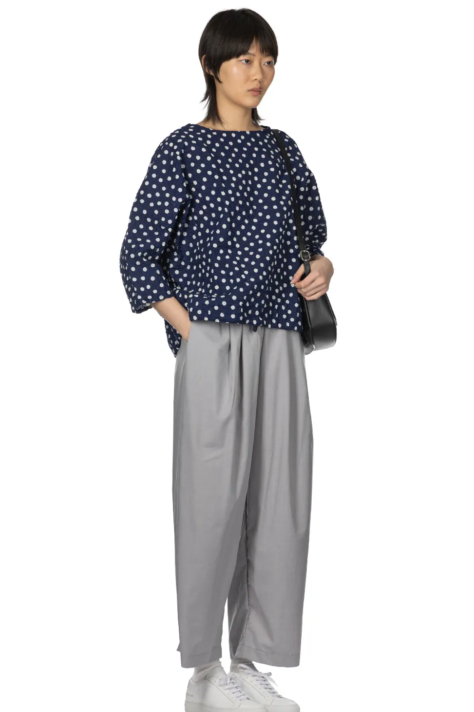 Online NARU Lone Ripple Dot Shirt - Navy x White