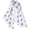 Best Engineered Garments Long Scarf - White CP Crest Embroidery Sheeting