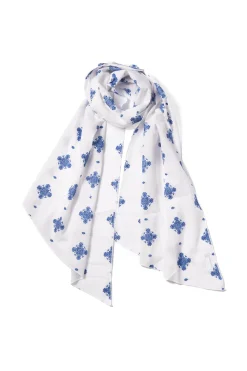 Best Engineered Garments Long Scarf - White CP Crest Embroidery Sheeting