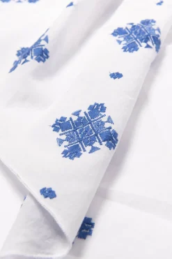 Best Engineered Garments Long Scarf - White CP Crest Embroidery Sheeting