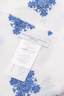 Best Engineered Garments Long Scarf - White CP Crest Embroidery Sheeting