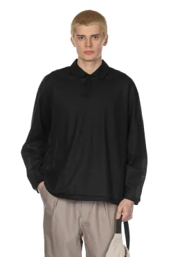 Fashion Still by Hand Long Sleeve Polo Shirt - Black