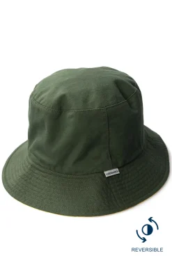 Fashion Cableami Loose Light Chino Bucket Hat Reversible - Olive / Lemon