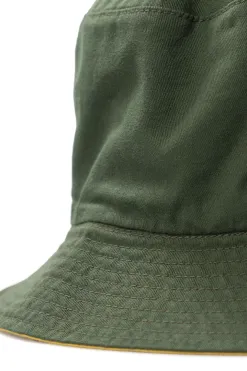 Best Cableami Loose Light Chino Bucket Hat Reversible - Olive / Lemon