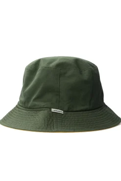 Fashion Cableami Loose Light Chino Bucket Hat Reversible - Olive / Lemon