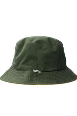 Best Cableami Loose Light Chino Bucket Hat Reversible - Olive / Lemon