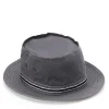 New Cableami Loose Light Chino Pork-Pie Hat - Grey