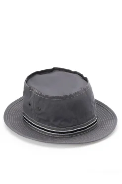 New Cableami Loose Light Chino Pork-Pie Hat - Grey