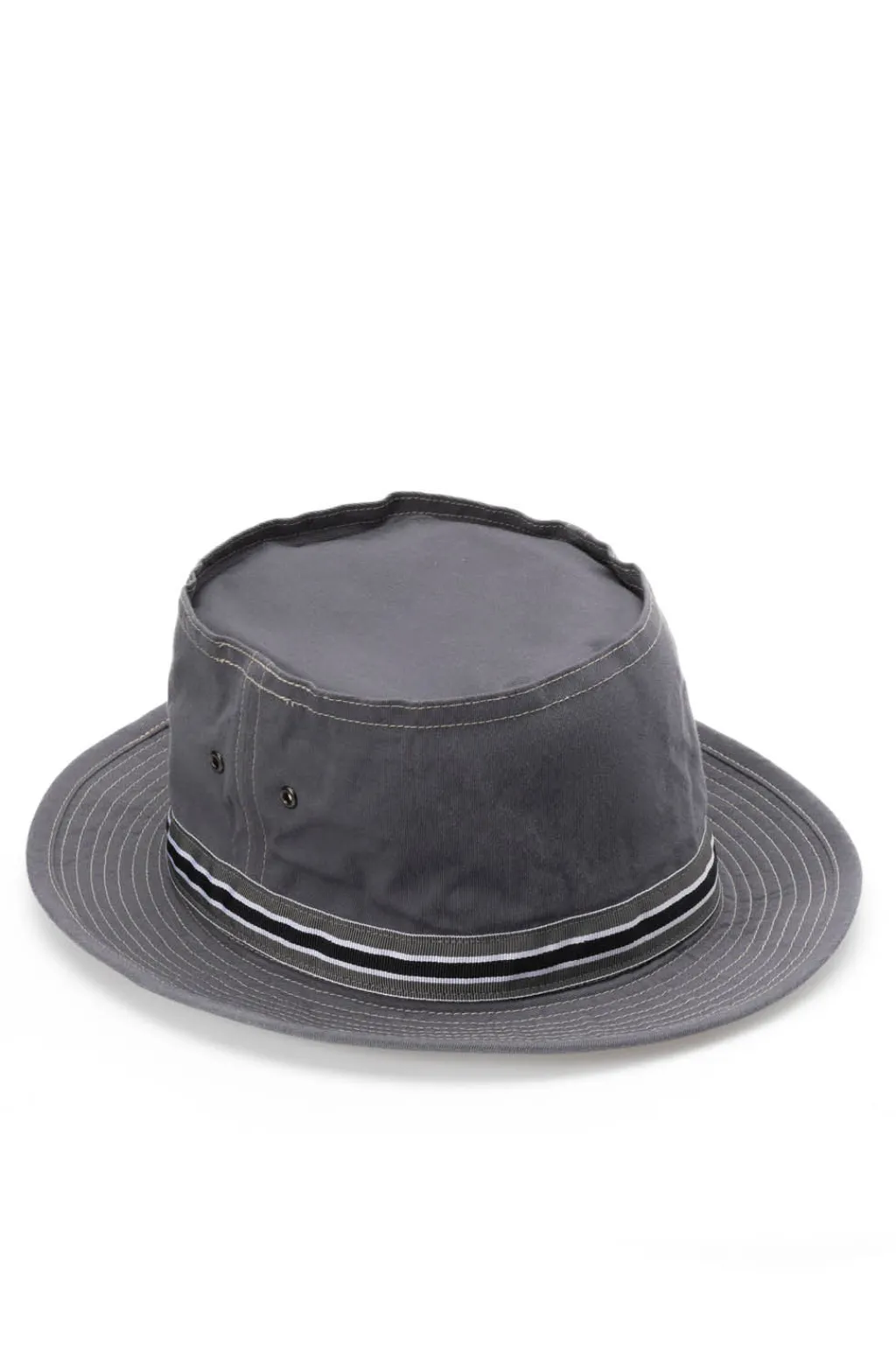 New Cableami Loose Light Chino Pork-Pie Hat - Grey