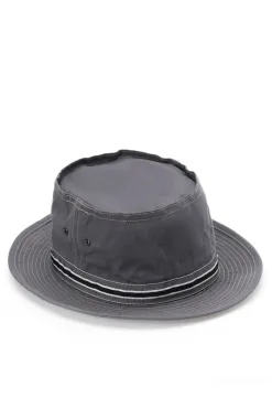 Clearance Cableami Loose Light Chino Pork-Pie Hat - Grey