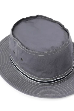 New Cableami Loose Light Chino Pork-Pie Hat - Grey