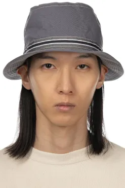 Clearance Cableami Loose Light Chino Pork-Pie Hat - Grey