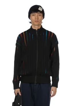 Discount CFCL Louver Stand-Up Collar Blouson - Black Multi