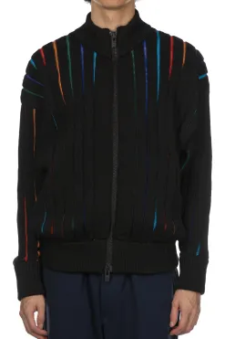 Discount CFCL Louver Stand-Up Collar Blouson - Black Multi