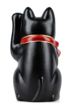 New Fukumaneki Lucky Cat Bow 15.5cm - Black