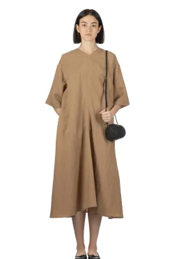 Outlet Manon Lyocell Popline Flare Dress - Camel