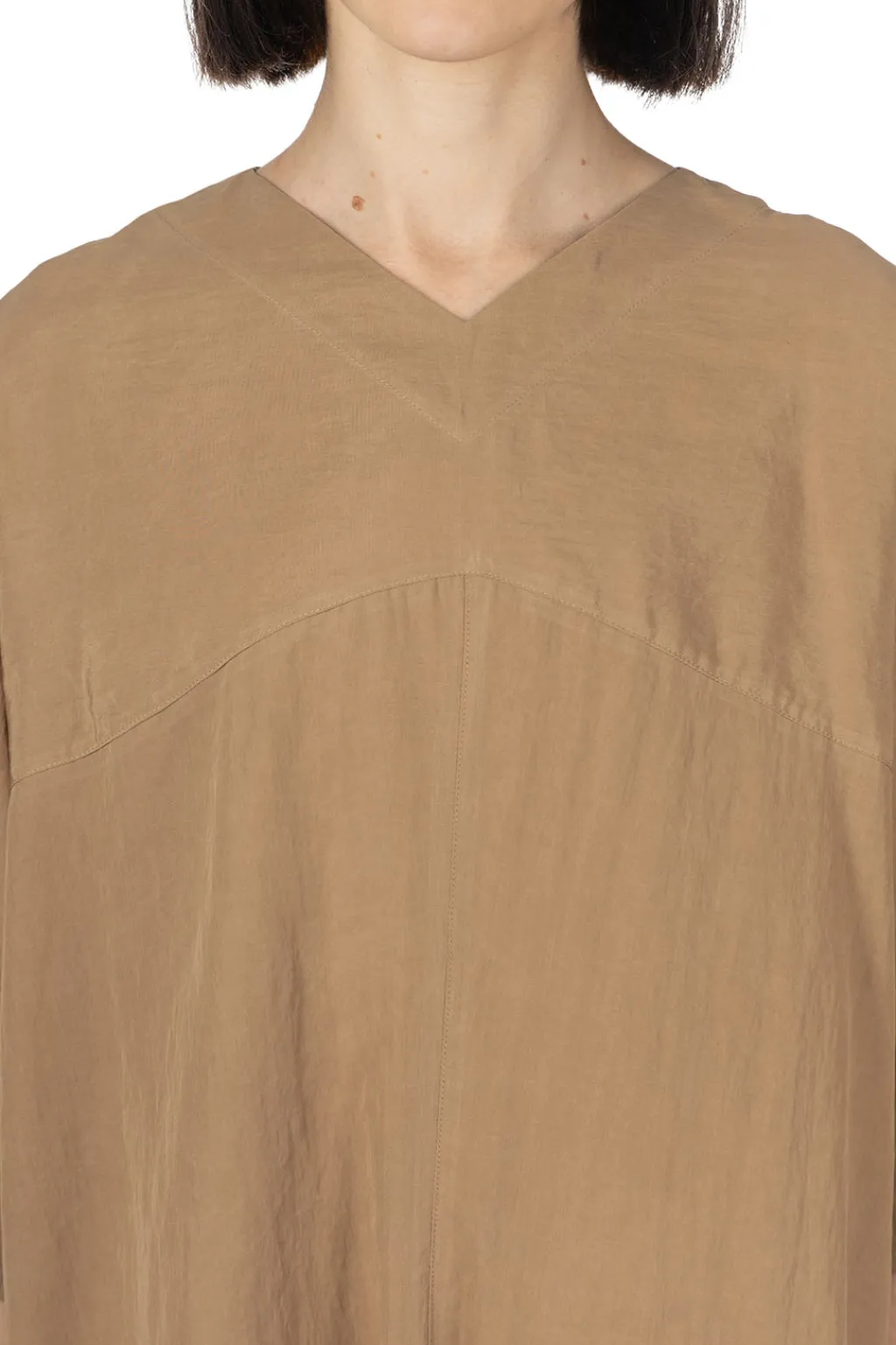 Outlet Manon Lyocell Popline Flare Dress - Camel