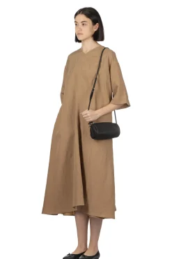 Outlet Manon Lyocell Popline Flare Dress - Camel