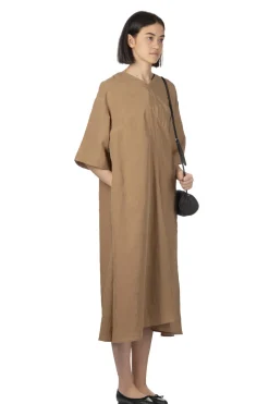 Outlet Manon Lyocell Popline Flare Dress - Camel