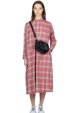 New Ichi Madras Check Dress -Red