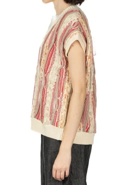 Discount NARU Marble Wave Crew Neck Vest - Red