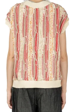 Discount NARU Marble Wave Crew Neck Vest - Red