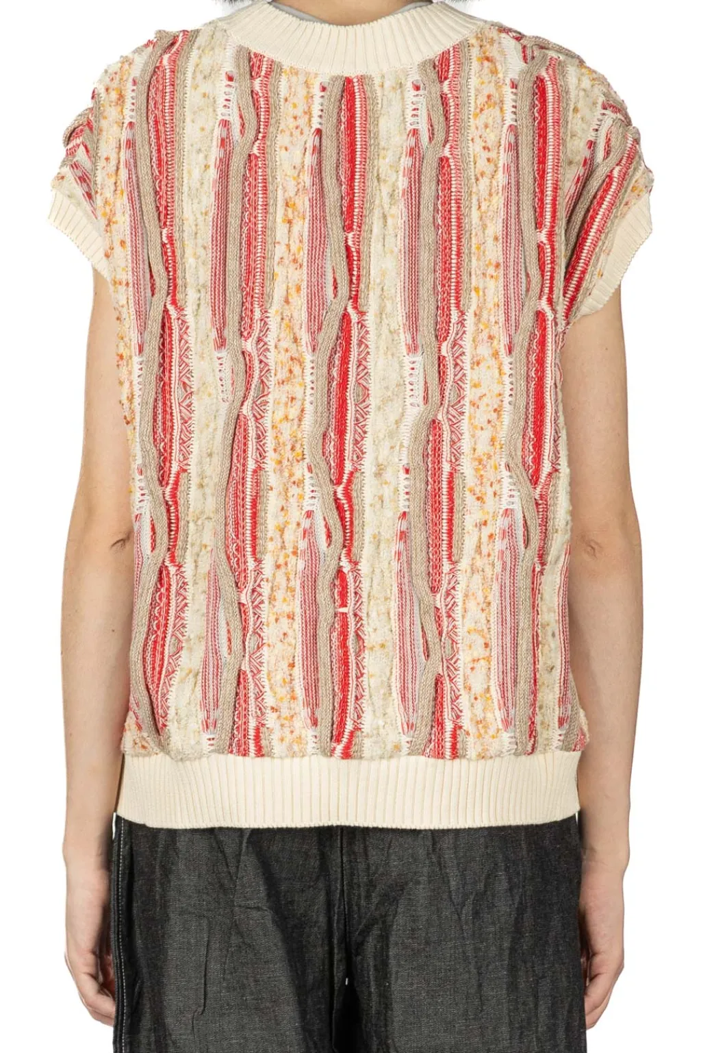 Discount NARU Marble Wave Crew Neck Vest - Red