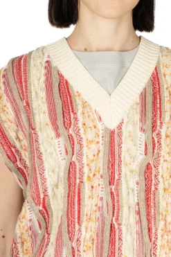 Discount NARU Marble Wave Crew Neck Vest - Red
