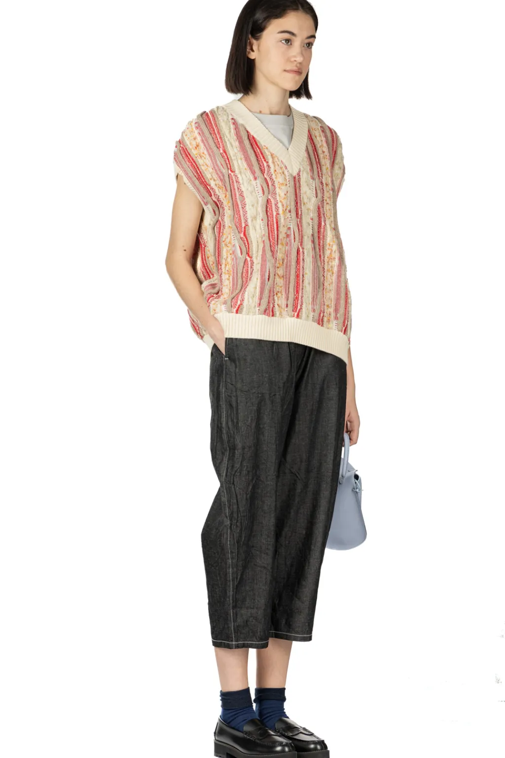 Discount NARU Marble Wave Crew Neck Vest - Red