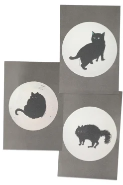 Hot Mino Washi Mari's Atlier - Post Card - Black Cat