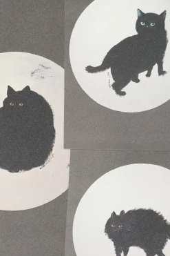 Hot Mino Washi Mari's Atlier - Post Card - Black Cat