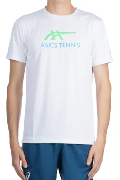 Hot Asics Men Court Graphic Tee-White