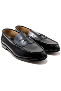 Outlet Kenford Fine Shoes Men's Coin Loafers - Black