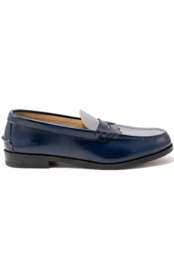 Hot Kenford Fine Shoes Men's Combi Loafers - Navy Grey
