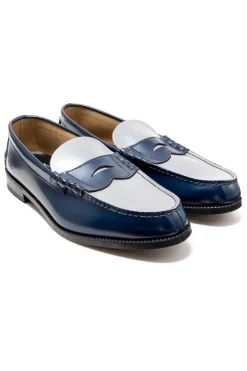 Hot Kenford Fine Shoes Men's Combi Loafers - Navy Grey