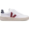 Fashion VEJA Men's V-12 Leather - Extra White x Marsala x Nautico