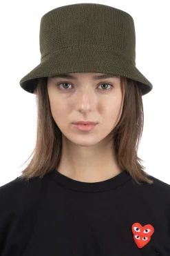 Clearance CFCL Mesh Knit Bucket Hat - Fern Green