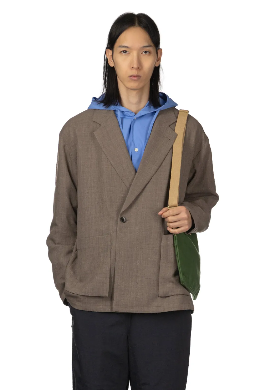 Fashion Manual Alphabet Mesh Oxford Comfort Jacket - Mocha